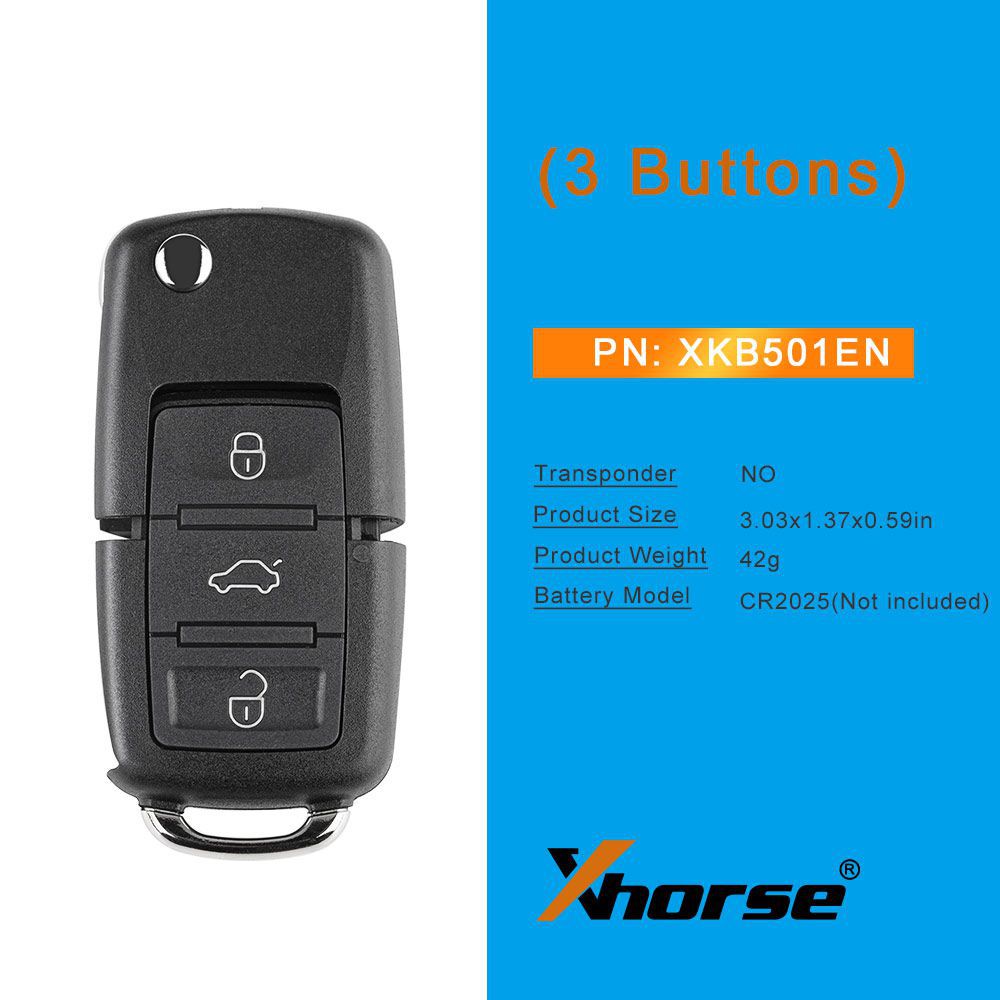 5pcs /lot Xhorse Volkswagen B5 Style Remote Key 3 Buttons Board X001 -01