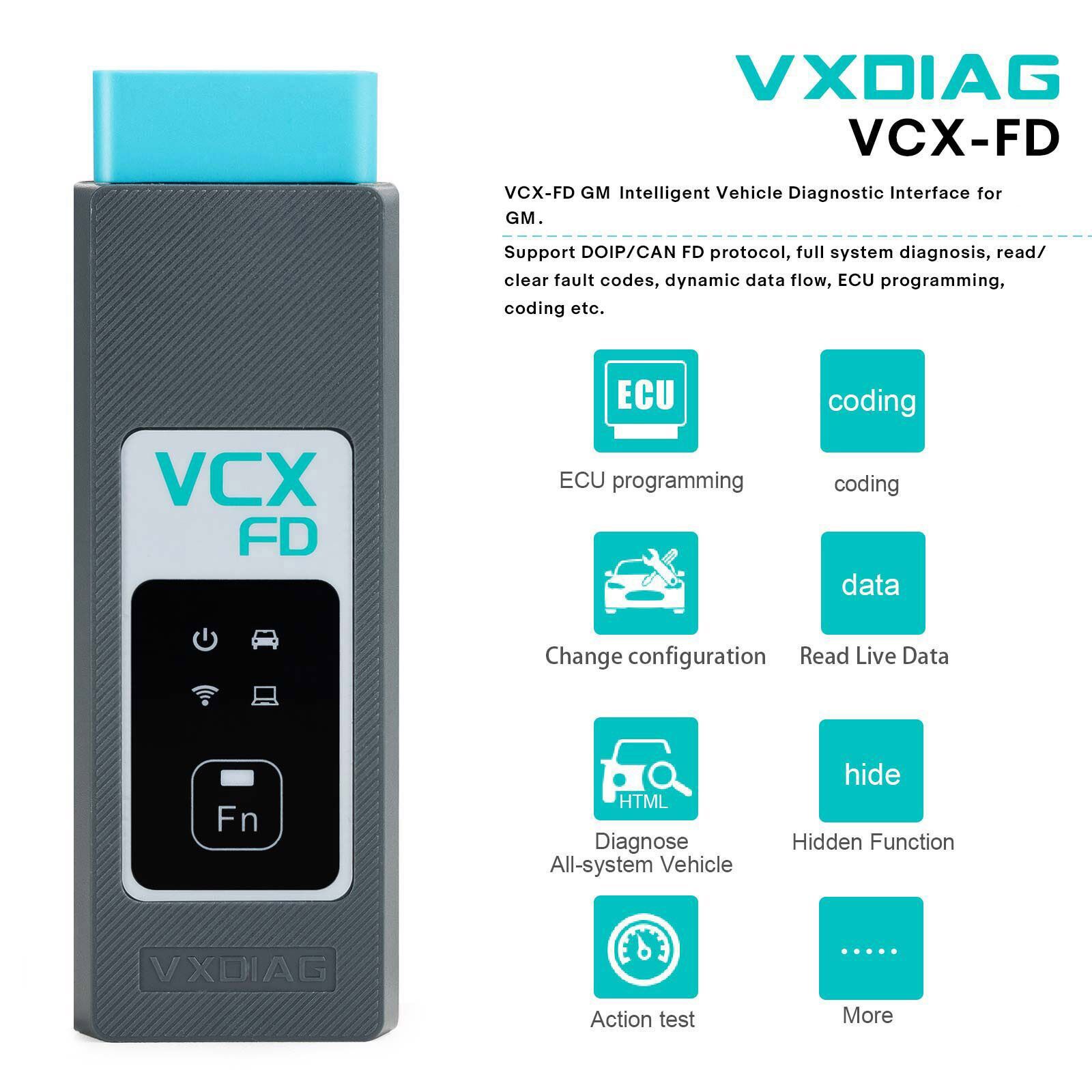 VXDIAG VCX-FD VCX FD GM intelligente Fahrzeugdiagnose Schnittstelle für GM Chevrolet/Buick/Cadillac/Opel/Holden Diagnosewerkzeug
