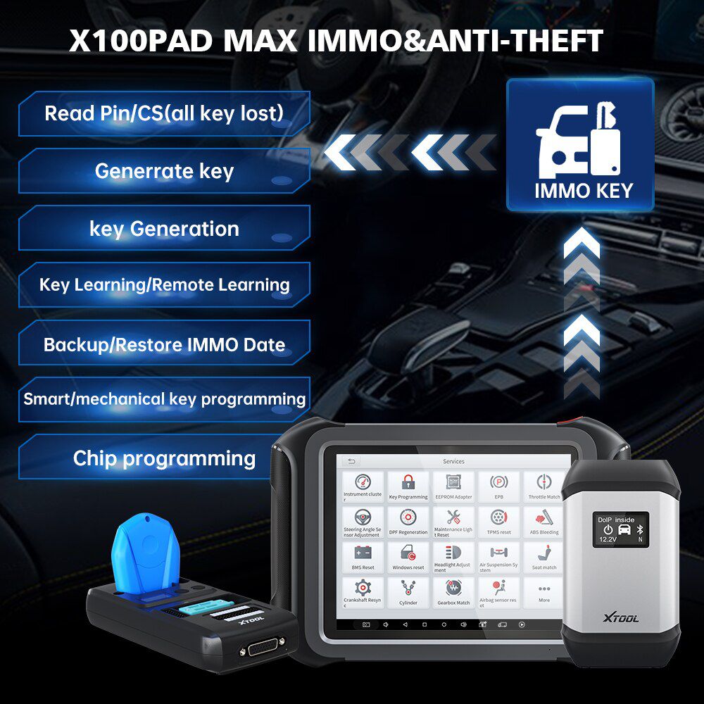 Xtool X100 Max X100 PAD Schlüsselprogrammierer IMMO OE-Ebene Alle Systeme Diagnostik mit ECU Coding 30+Service Mit KC501 KS01/02 Alle Schlüssel verloren
