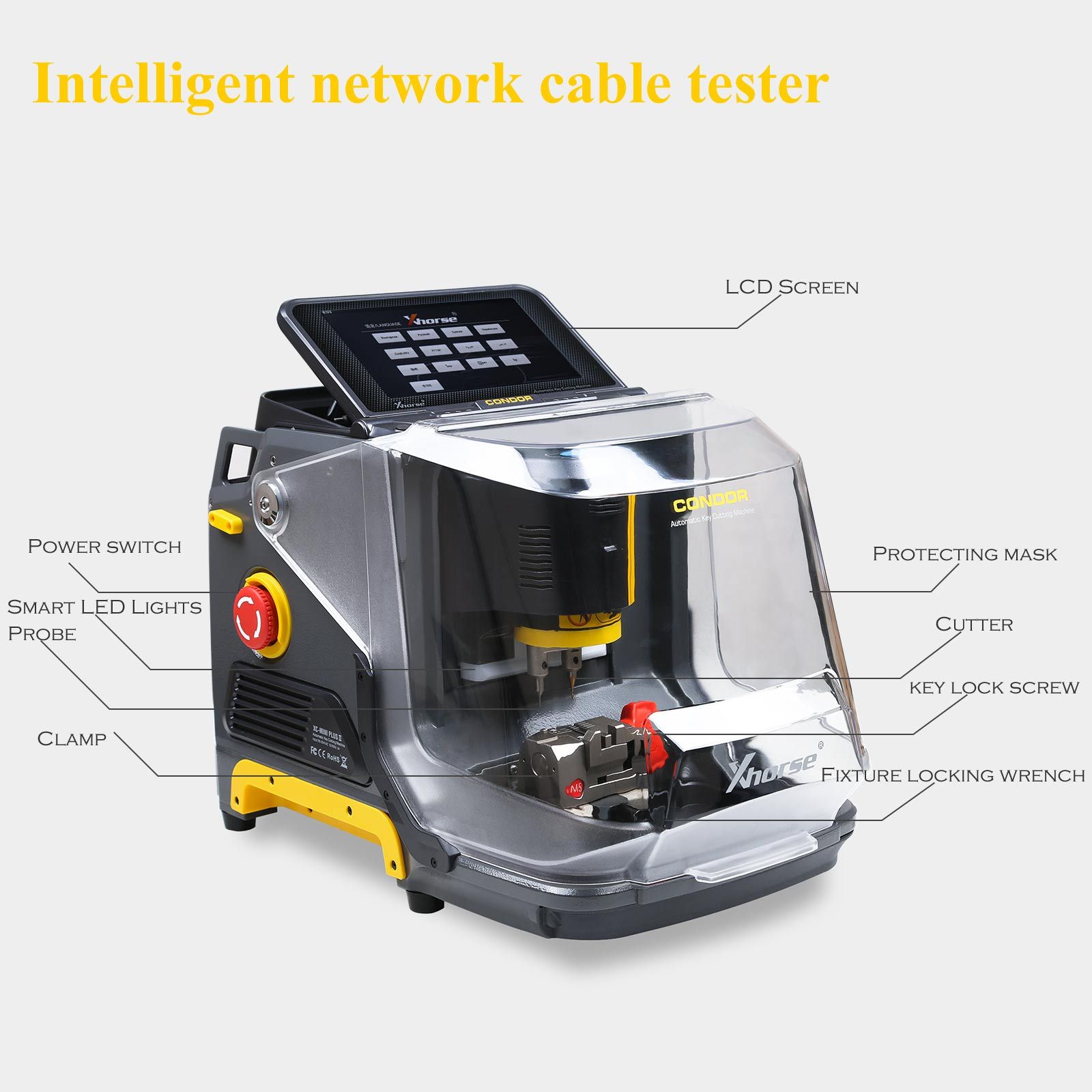 Xhorse Condor XC-Mini Plus II Key Cutting Machine Plus Key Reader XDKP00GL Blade Skimmer Key Identification Device