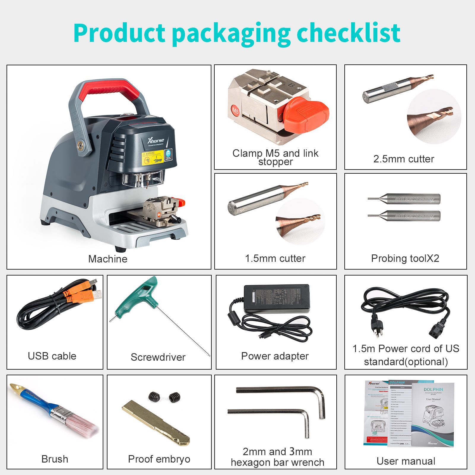 Schlüsselschneidemaschine 2024 Xhorse Dolphin XP-005 XP0501EN XP005 XP0501EN mit Klemme M5