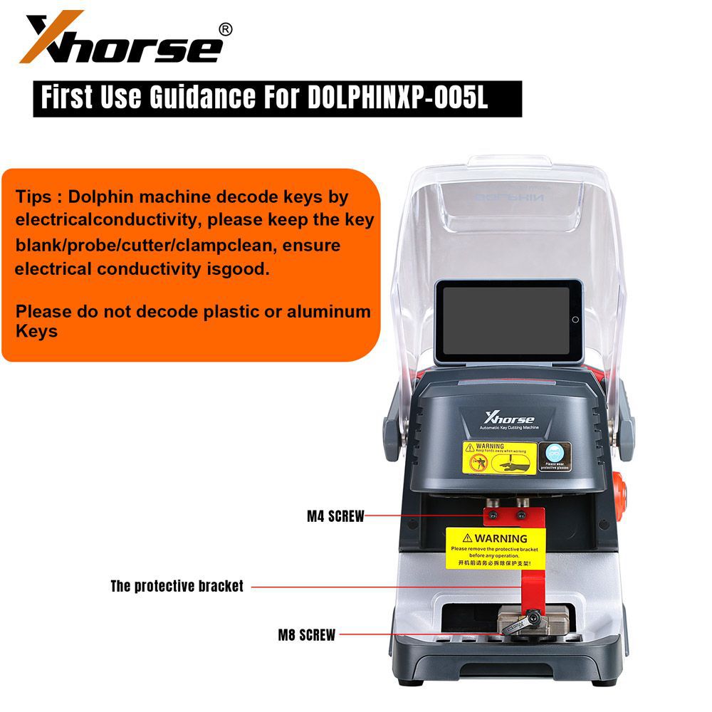 Xhorse Dolphin II XP-005L Automatische Portable Key Cutting Machine mit verstellbarer Leinwand und eingebauter Batterie