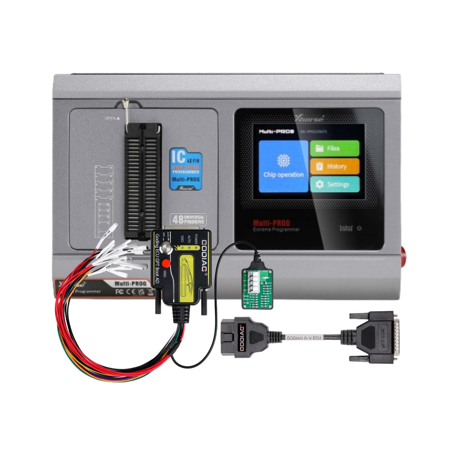Xhorse Multi-PROG Multi Prog ECU TCU Programmer With GODIAG ECU GPT Boot AD and G-V ECU Cable For Read and write VAG Gearbox
