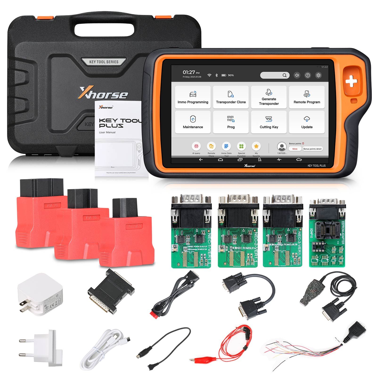 Xhorse VVDI Key Tool Plus Pad Global Advanced Full Version With VW MQB48-NEC35xx License, BMW Bench Read ISN and BMW Motorcycle License