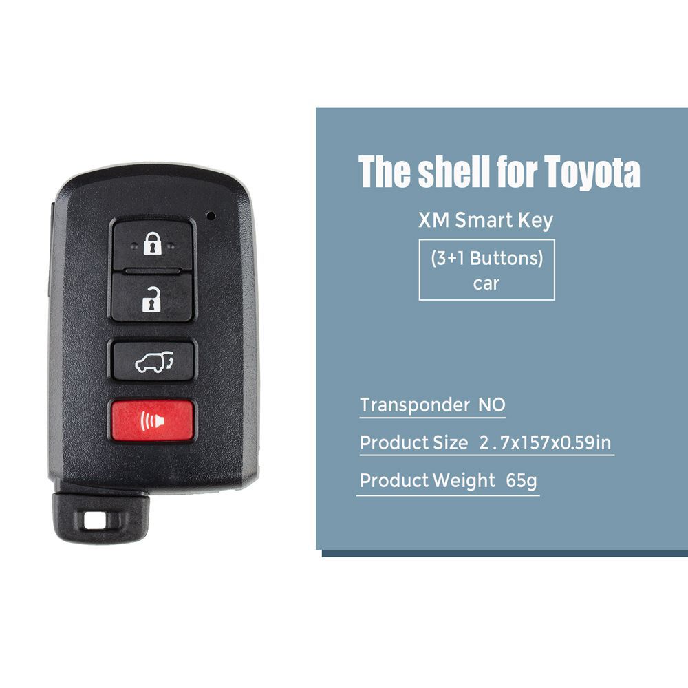 Xhorse VVDI Toyota XM Smart Key Shell 1755 3+1 Tasten 5pcs/lot