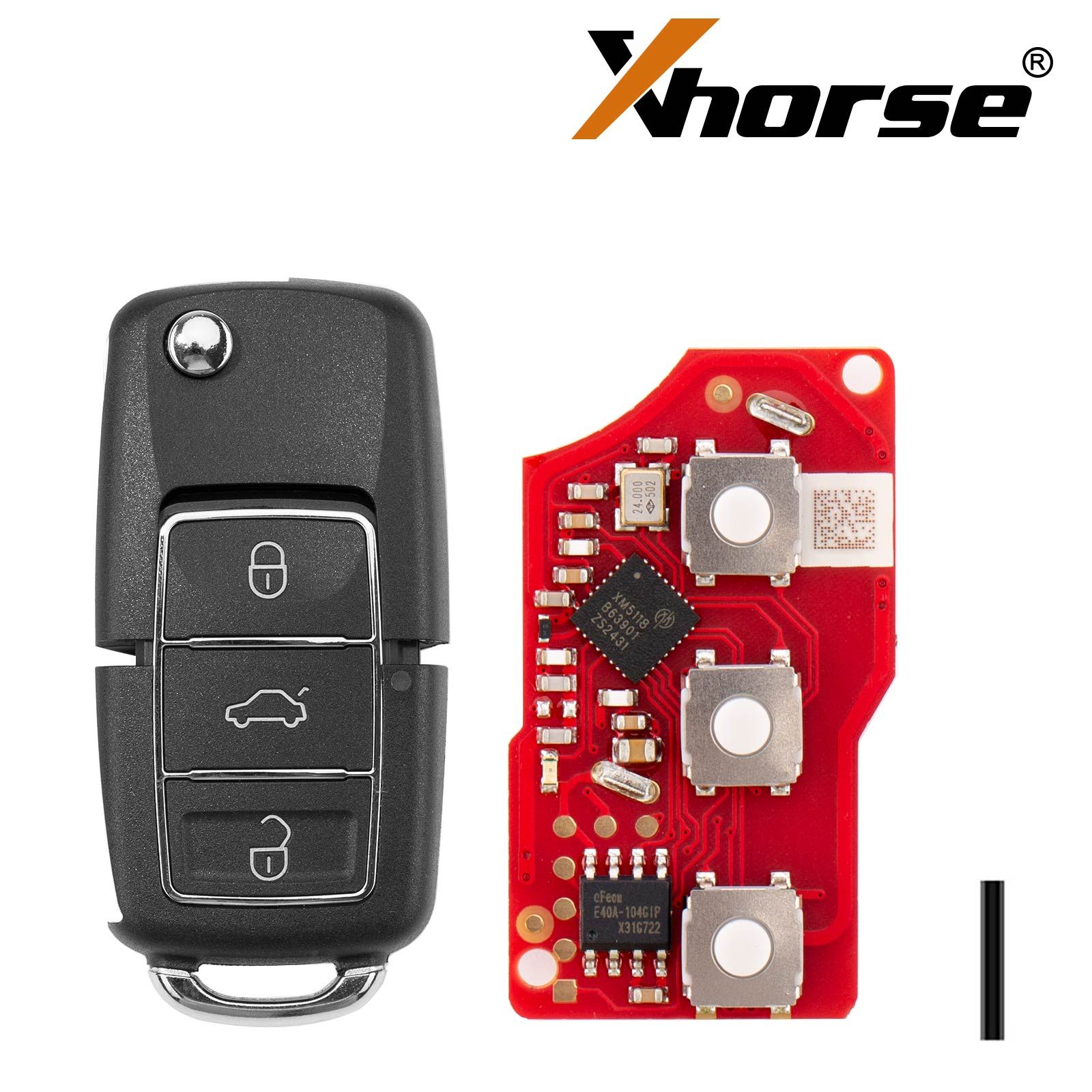 XHORSE XKB526EN B5 (Folding 3 buttons - Black) Second Generation Universal Remote Key 5pcs/lot