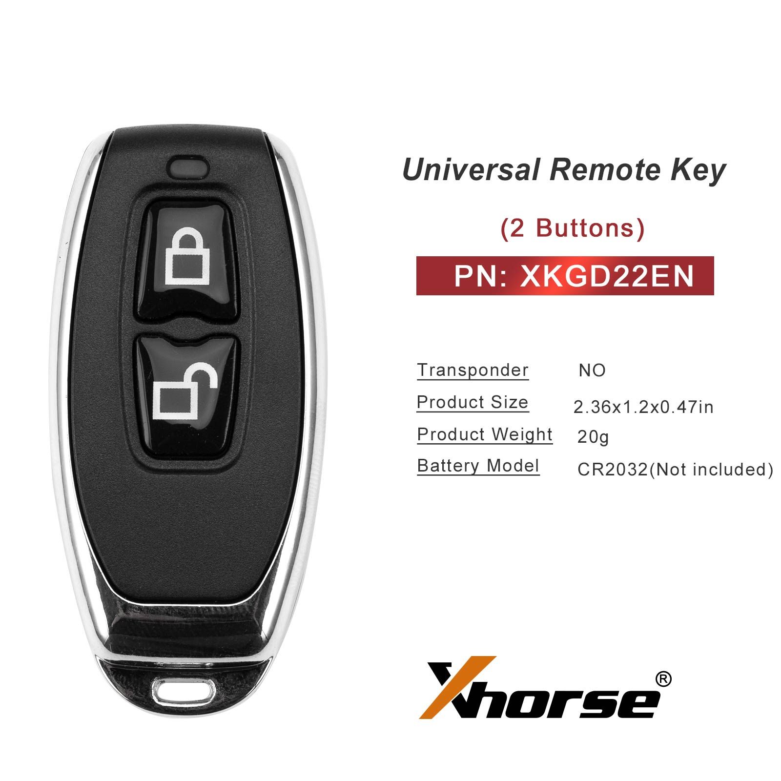 XHORSE XKGD22EN Garage Door Second Generation Universal Remote Key 5pcs/lot
