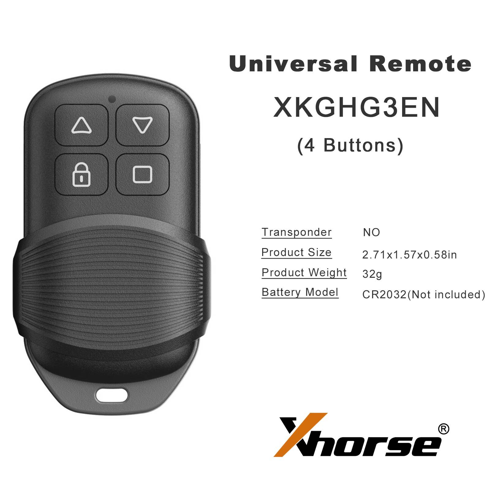XHORSE XKGHG3EN Masker Style 4 Buttons Garage Remote Second Generation Universal Remote 5pcs/lot