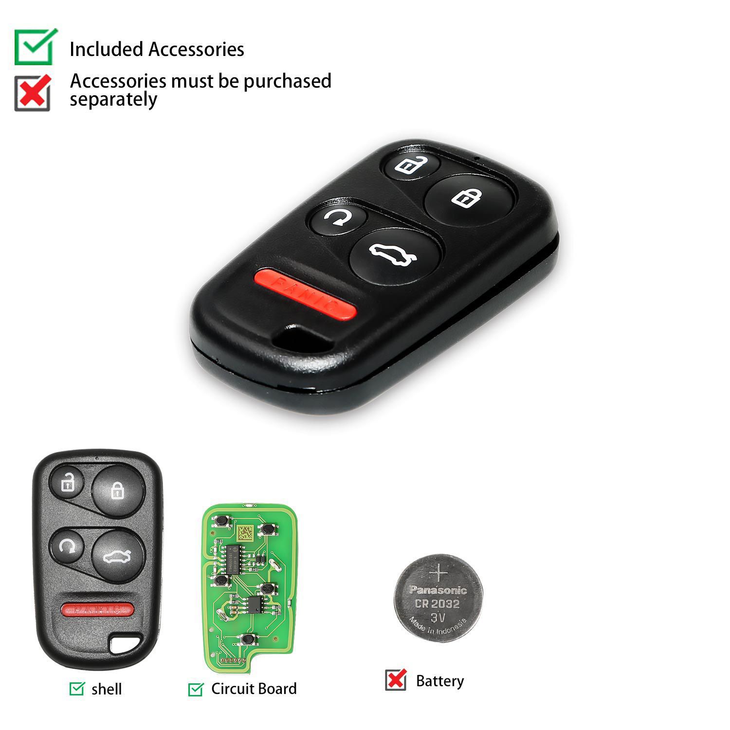 XHORSE XKHO03EN Universal Remote Key Fob für VVDI Key Tool Mit Remote Start Trunk Button 5pcs/lot