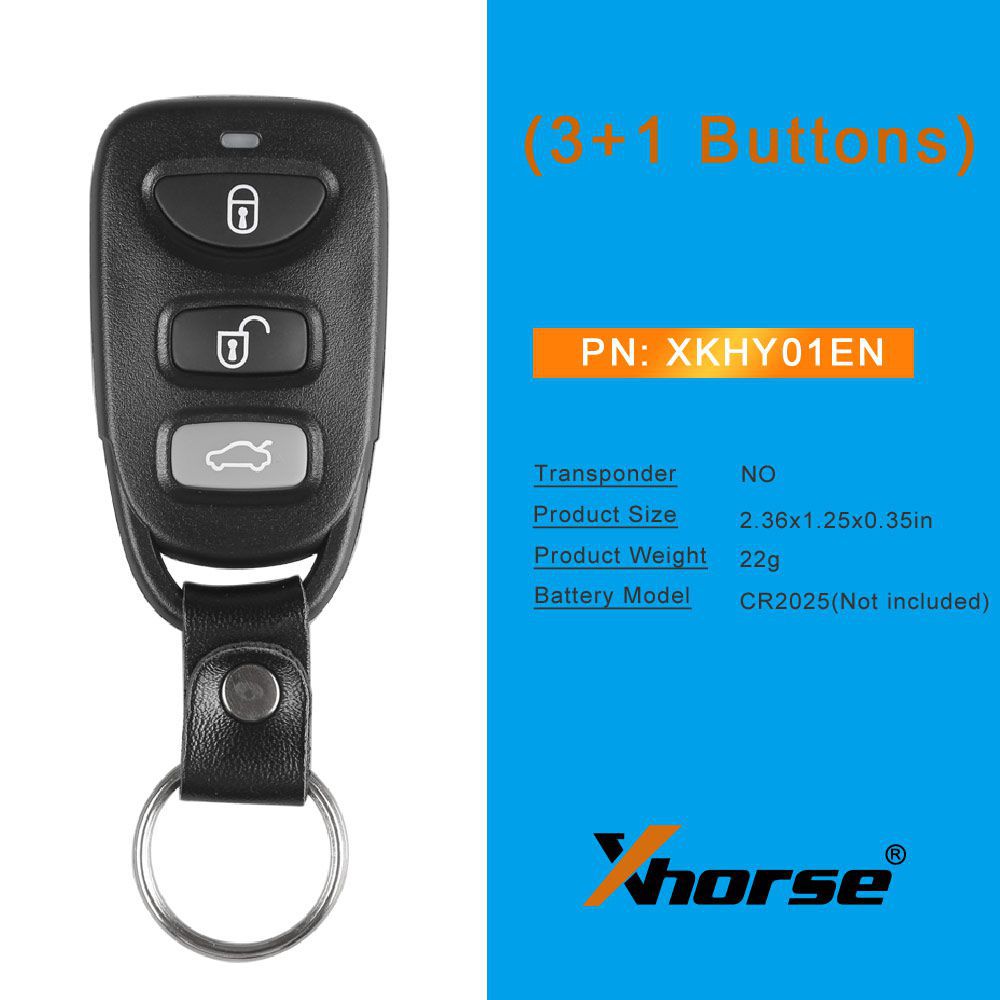 Xhorse XKHY01EN Drahtfernschlüssel Hyundai 3+1 Tasten Englische Version 5pcs/lot