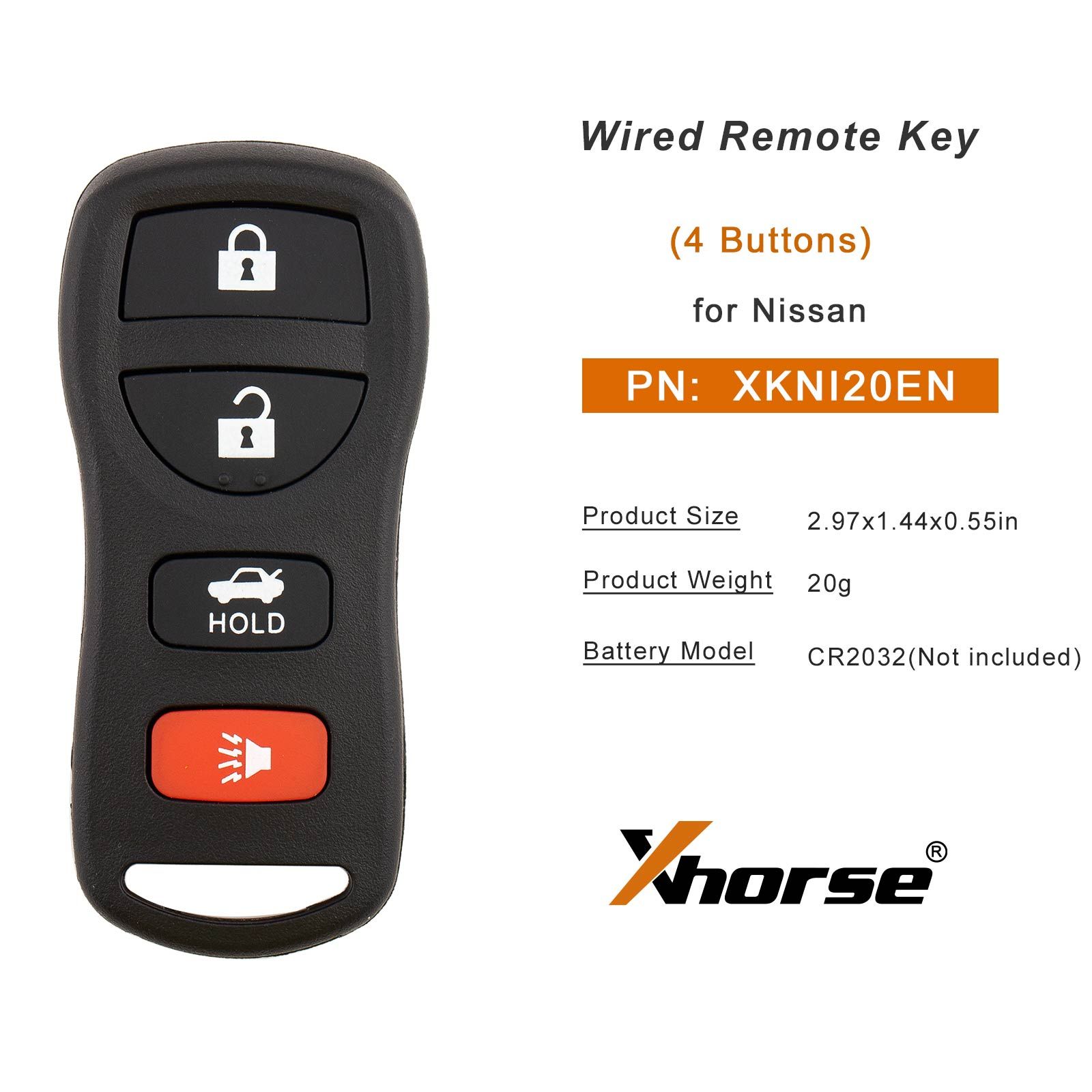 XHORSE XKNI20EN Wire Remote Key Nissan Separate 4 Buttons Second Generation Wire Remote Key 5pcs/lot
