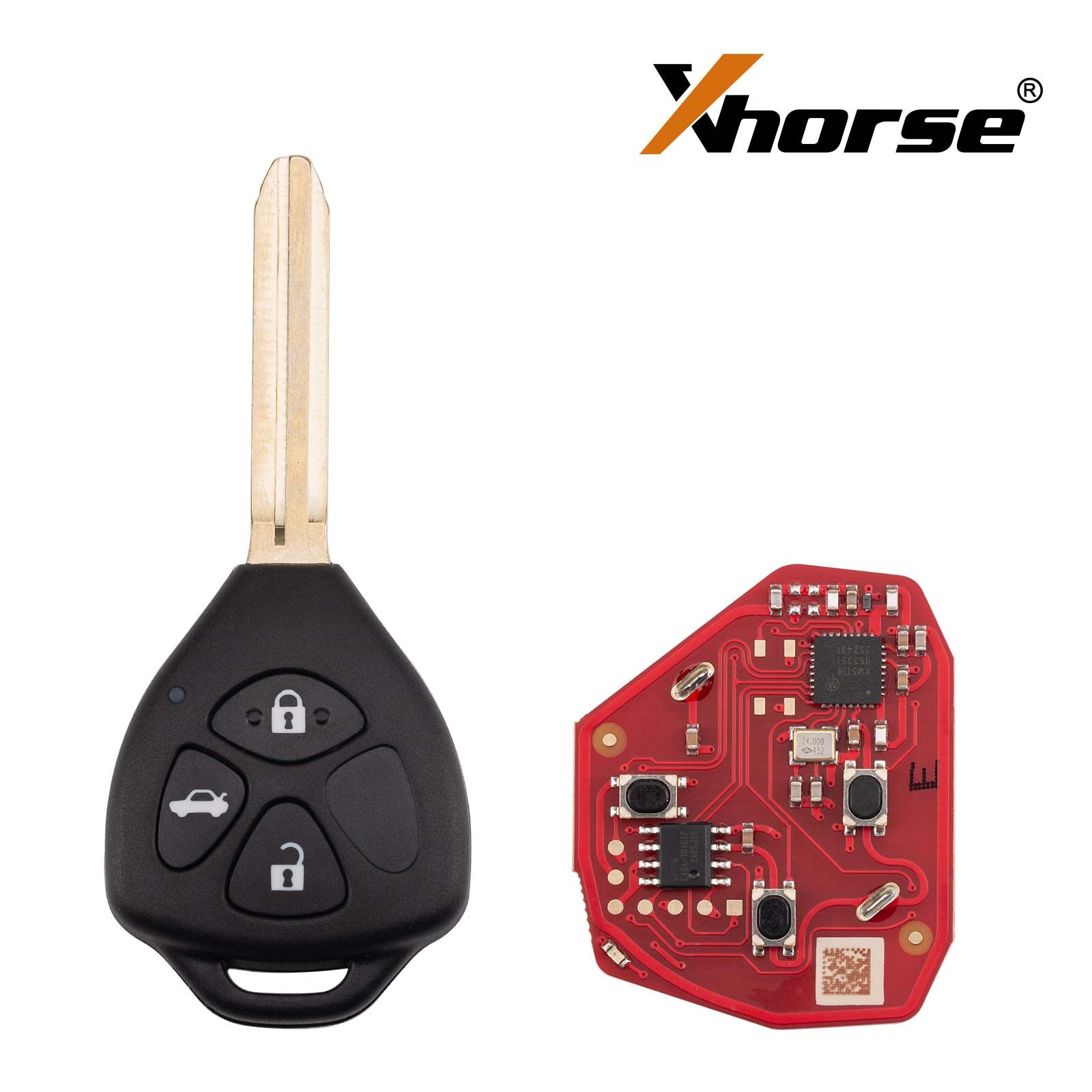 XHORSE XKTO23EN for Toyota Models Left 3 Buttons Triangle Second Generation Wired Remote 5pcs/lot