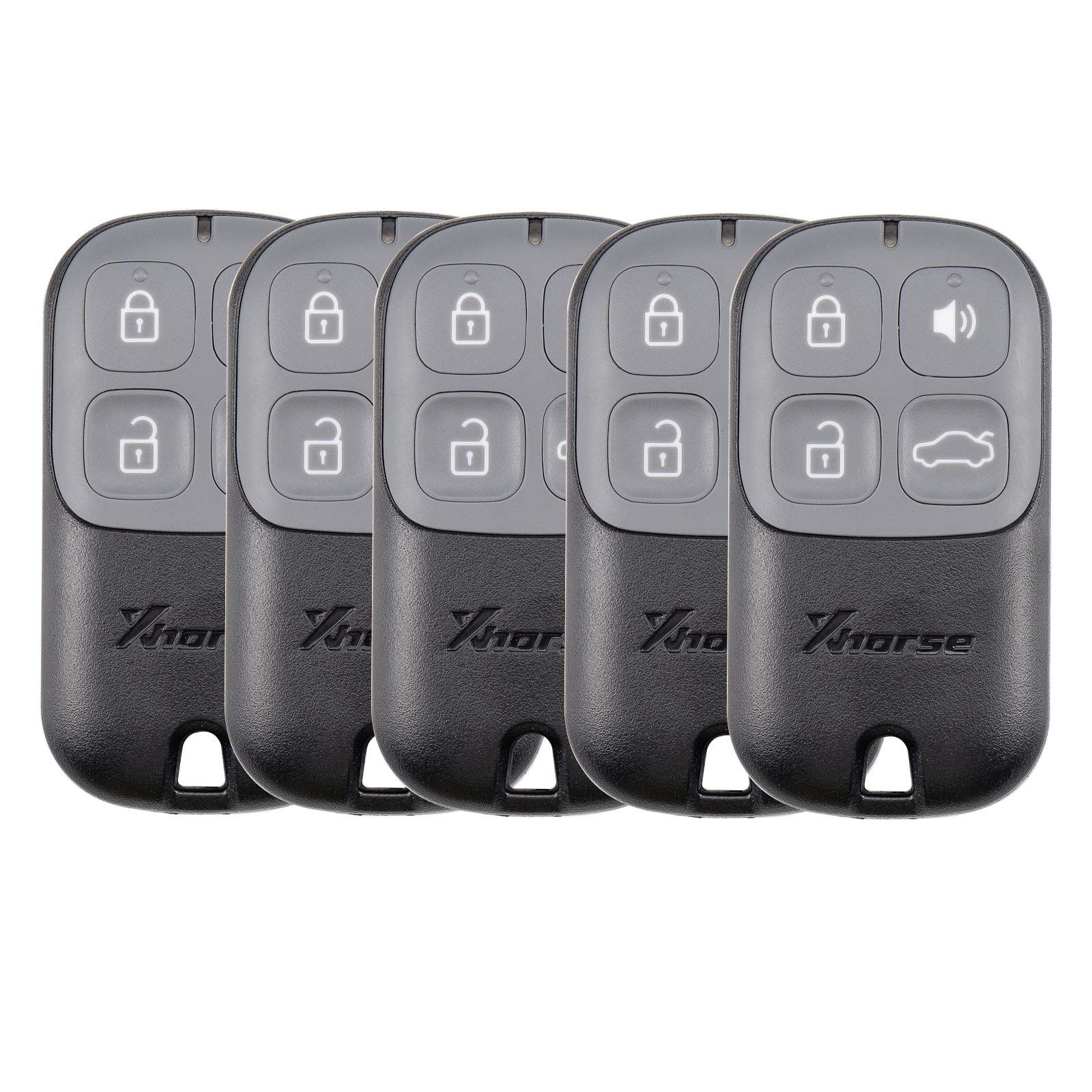 2025 XHORSE XKXH20EN VVDI Black 4 Buttons Second Generation Universal Wired Remote 5pcs/lot