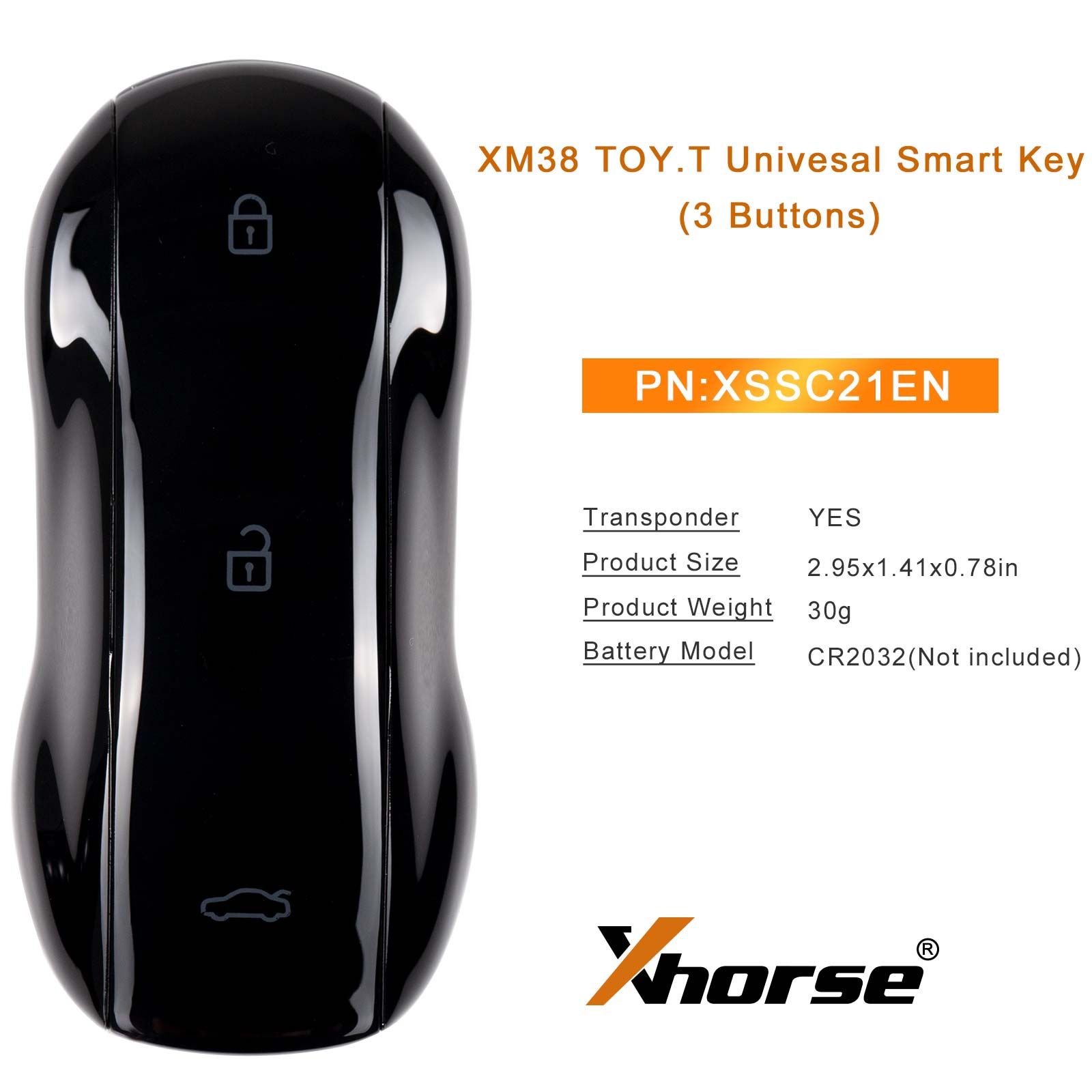 XHORSE XSSC21EN  XM38 TOY.T Univesal Smart Key Supercar Style Glossy Black Color 5pcs/lot
