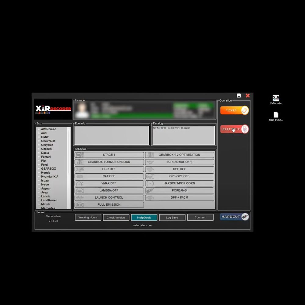 2025 New XirDecoder DTC Chip Tuning All Solutions Software Standard Version Support Stage 1-2 Tuning