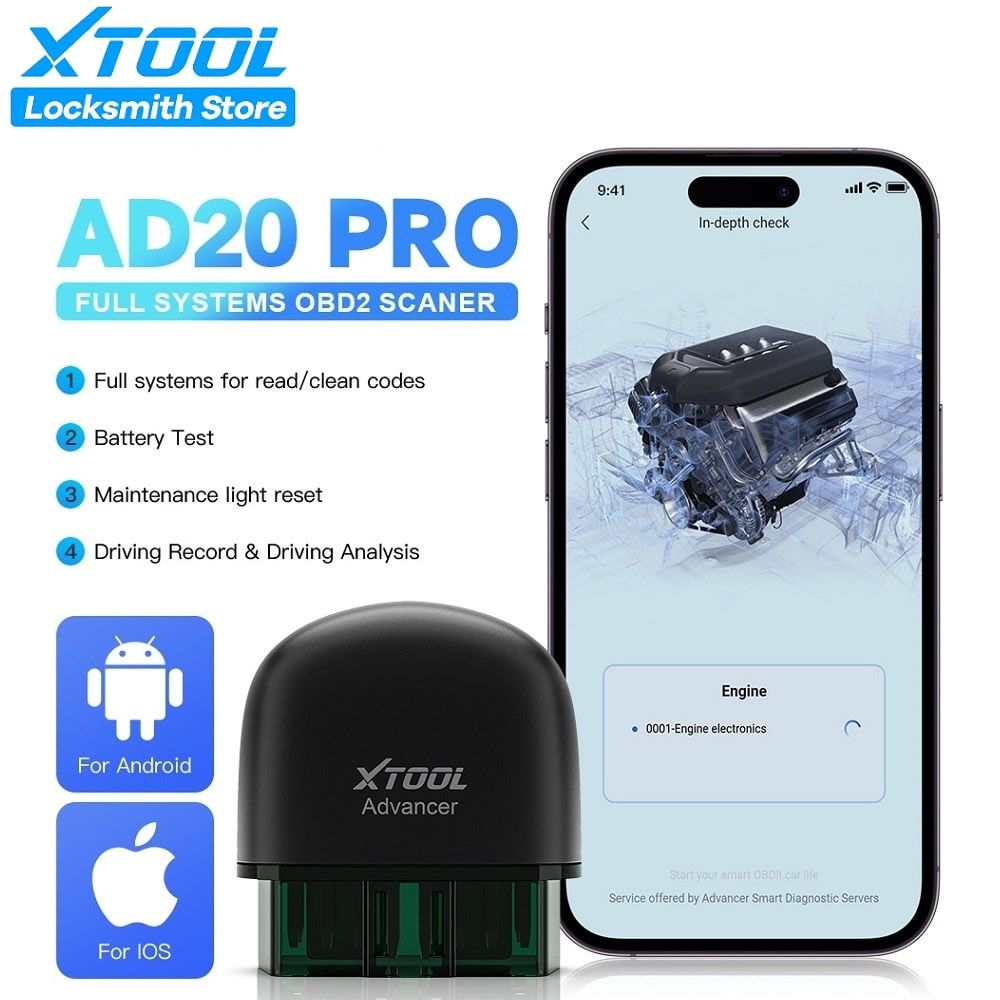 2023 Newest XTOOL Advancer AD20PRO OBD2 Scanner Car Code Readers & Scan Tools All Systems Diagnostic For IOS&Android