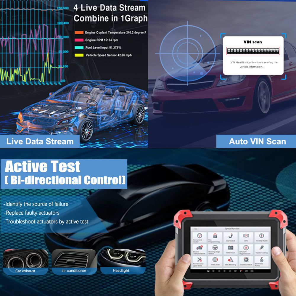 Neueste XTOOL D7 Automotive All System Diagnostic Tool Code Reader Key Programmer Auto Vin mit 26+ Reset Funktionen Aktiver Test