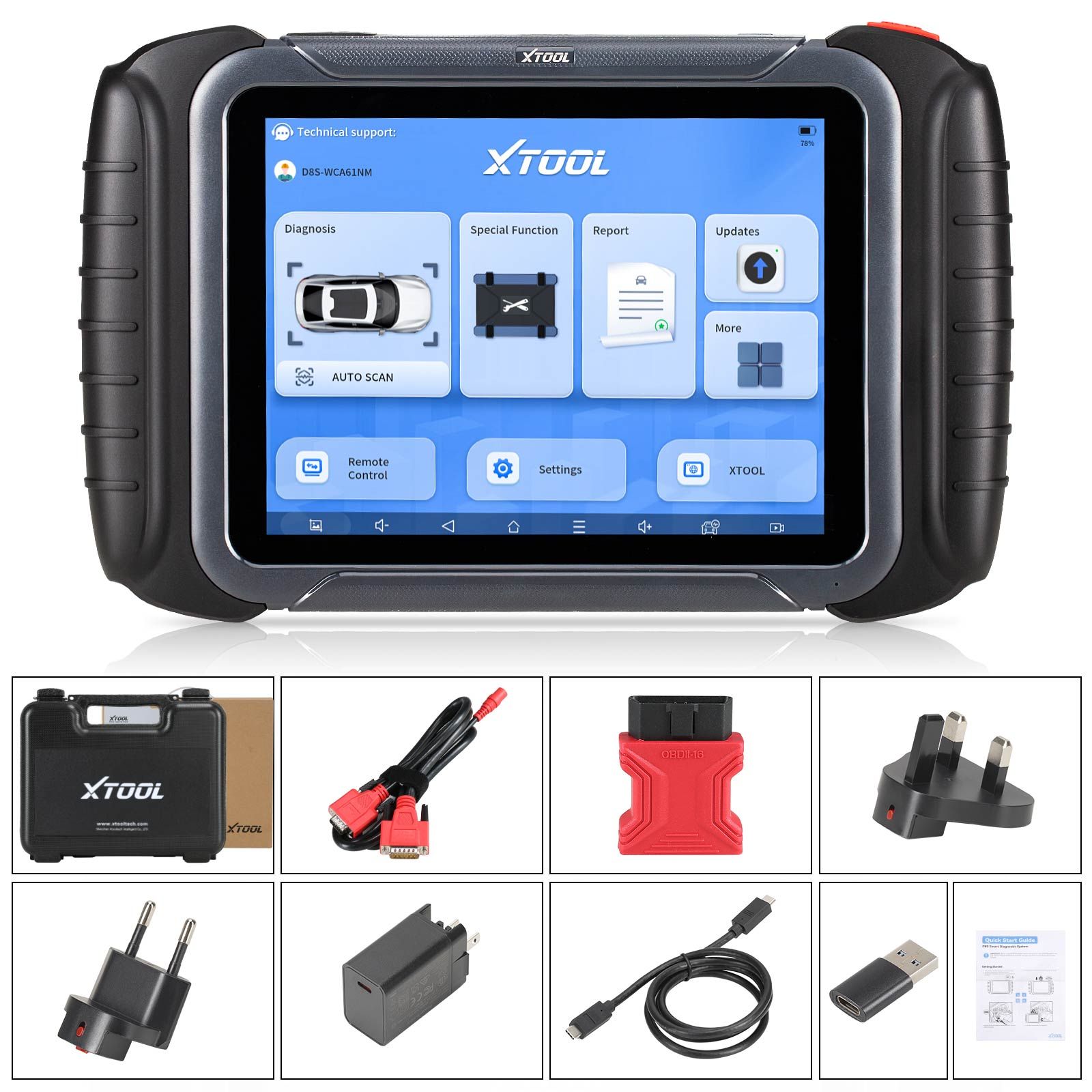 2025 XTOOL D8S Bi-Directional Diagnostic Scan Tool CAN FD & DoIP, ECU Coding, Topology, Key Programming, Full Diagnostics, Upgraded Ver. of D8