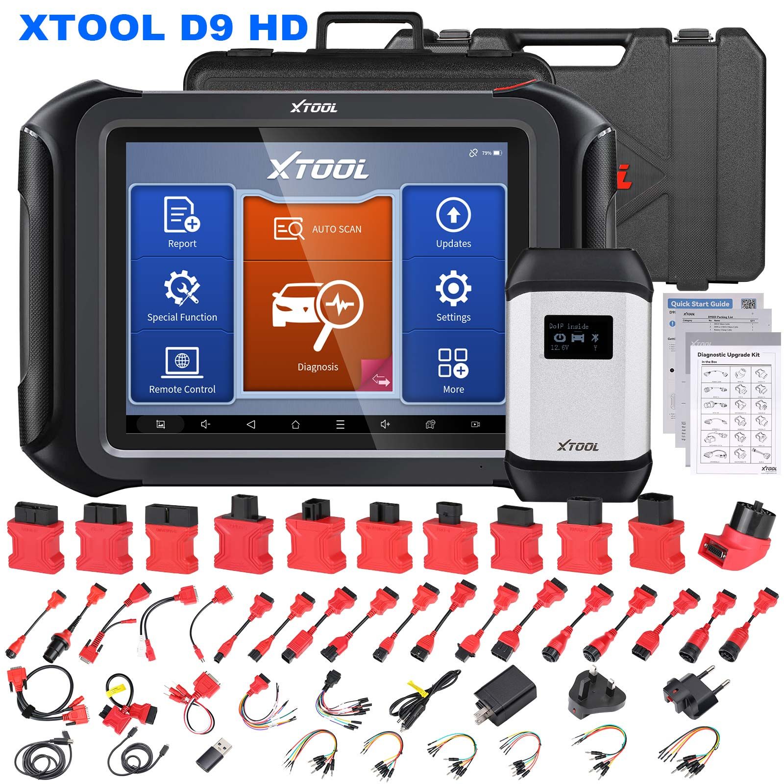 XTOOL D9HD Truck and Car diagnostic tool 12V to 24V 42+Special Functions Topology Mapping for Diesel/gasoline Replace PS90 PRO