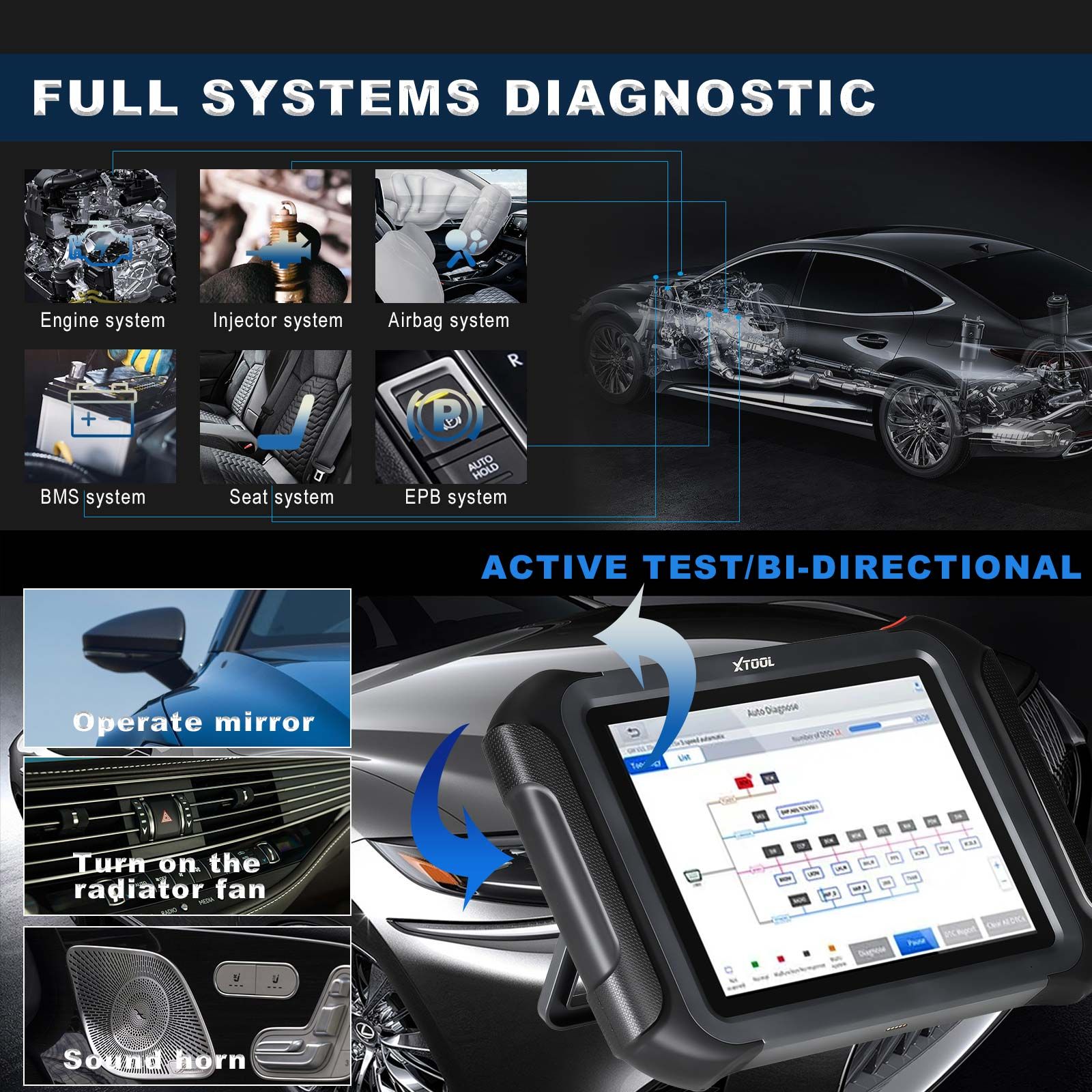 XTOOL D9HD Truck and Car diagnostic tool 12V to 24V 42+Special Functions Topology Mapping for Diesel/gasoline Replace PS90 PRO