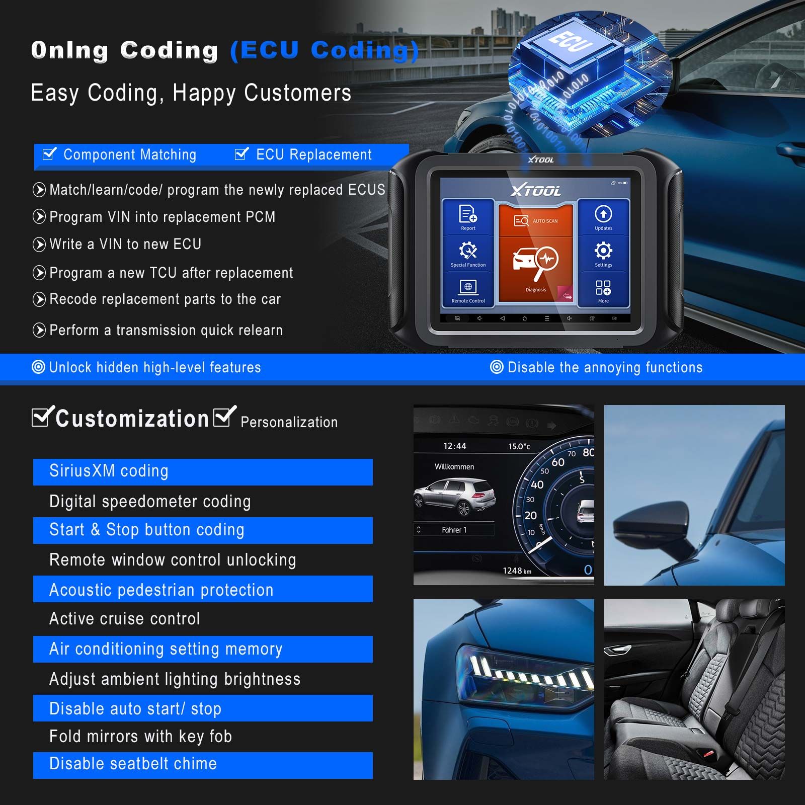 XTOOL D9HD Truck and Car diagnostic tool 12V to 24V 42+Special Functions Topology Mapping for Diesel/gasoline Replace PS90 PRO