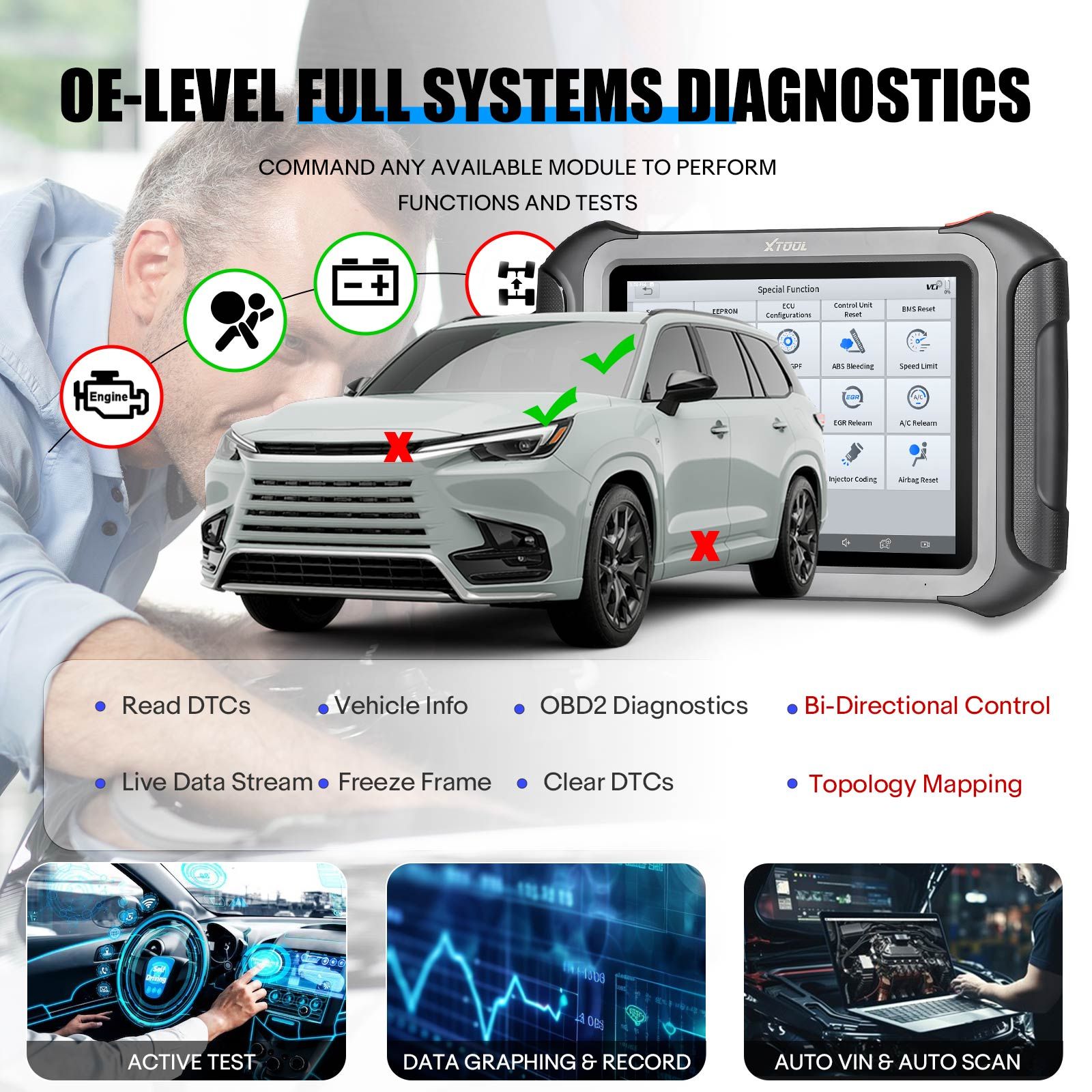 2025 XTOOL X100 MAX Auto Key Programmer IMMO Elite Diagnostic Tools With KC501 ECU Coding Full Bidirectional Control Update of X100 PAD3
