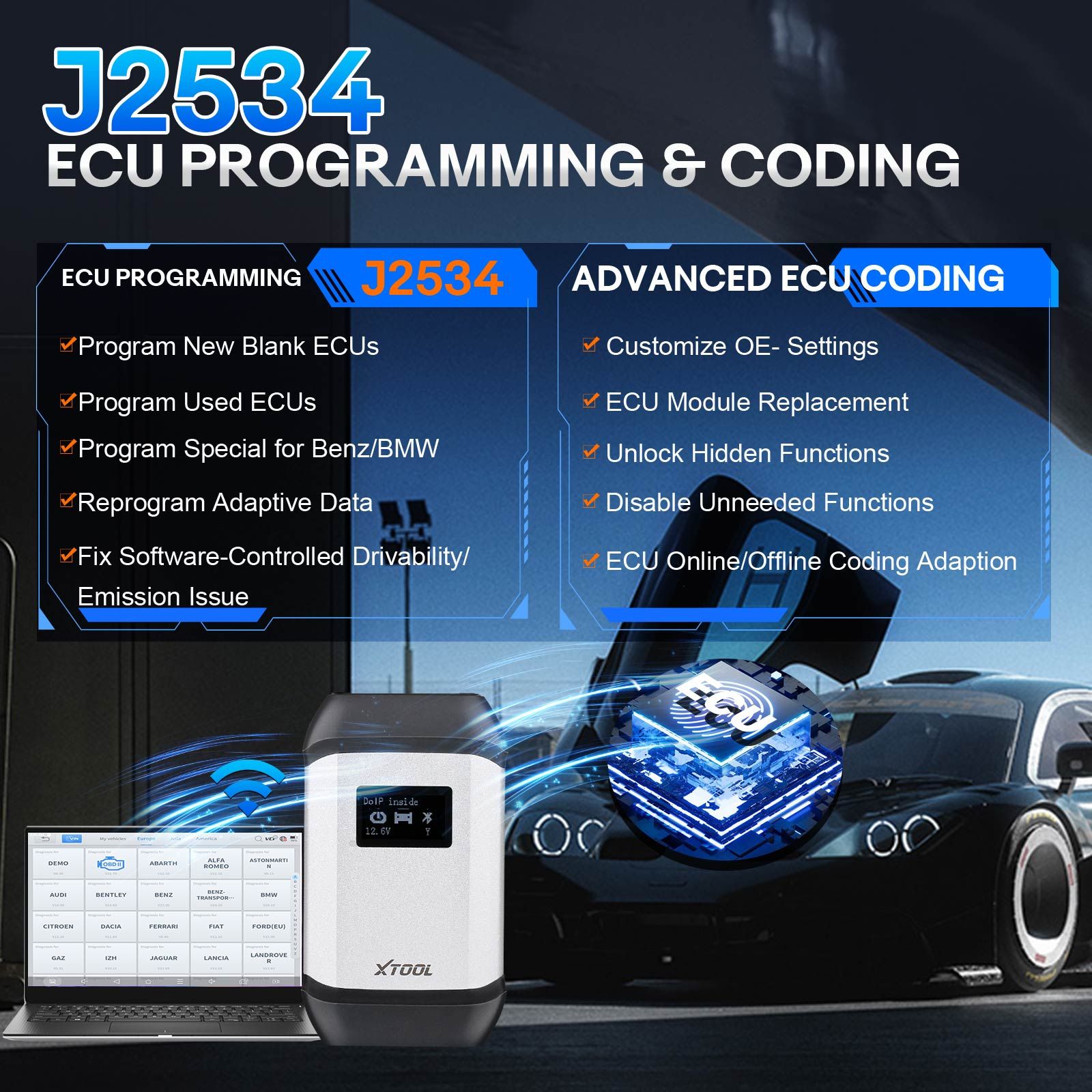 2025 XTOOL X100 MAX 2 Auto Key Programmer with J2534 VCI and KC501 Supports 42 Service Functions ECU Programming Topology Update of X100 PAD3