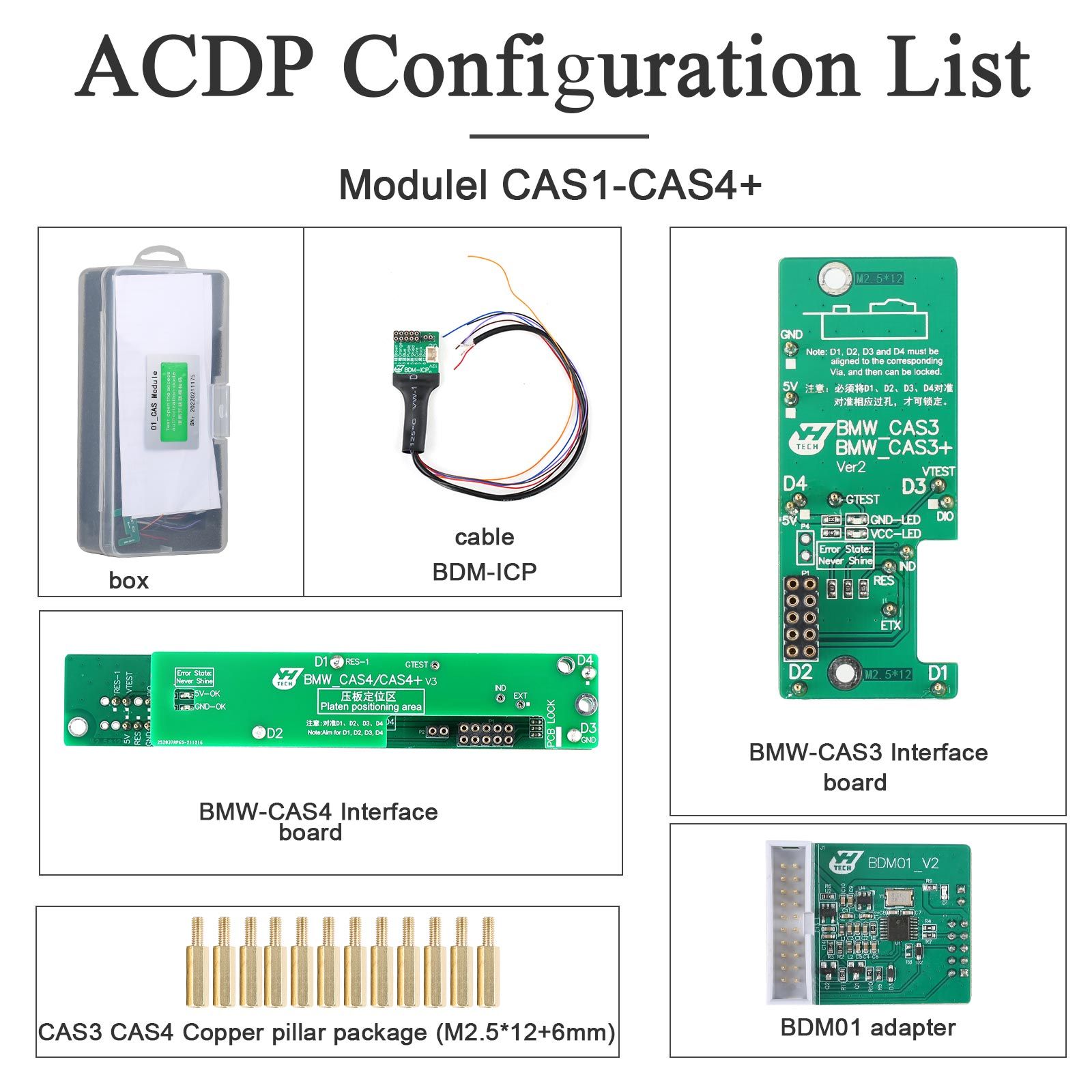 2025 Yanhua ACDP-2 BMW IMMO Package with Module 1/2/3/31/38 + License + BDC2 Platform + B48/N20/N55/B38 Bench Interface Board + BDC3 BCP Board