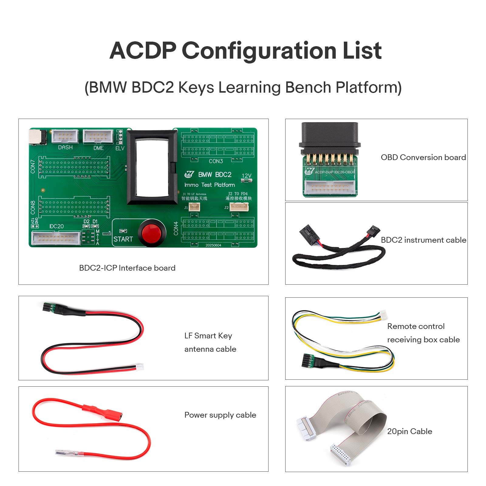 2026 Yanhua ACDP-2 BMW G-Serie Paket ACDP2 Hardware + Modul 38 + BDC2 Alle Schlüssel verloren Plattform + BDC3 BCP Schnittstelle Board