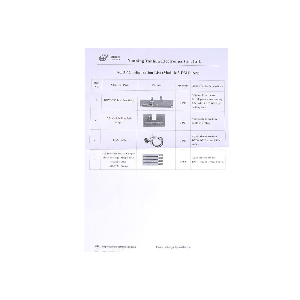Yanhua Mini ACDP Modul3 Lesen und Schreiben BMW DME ISN Code by OBD