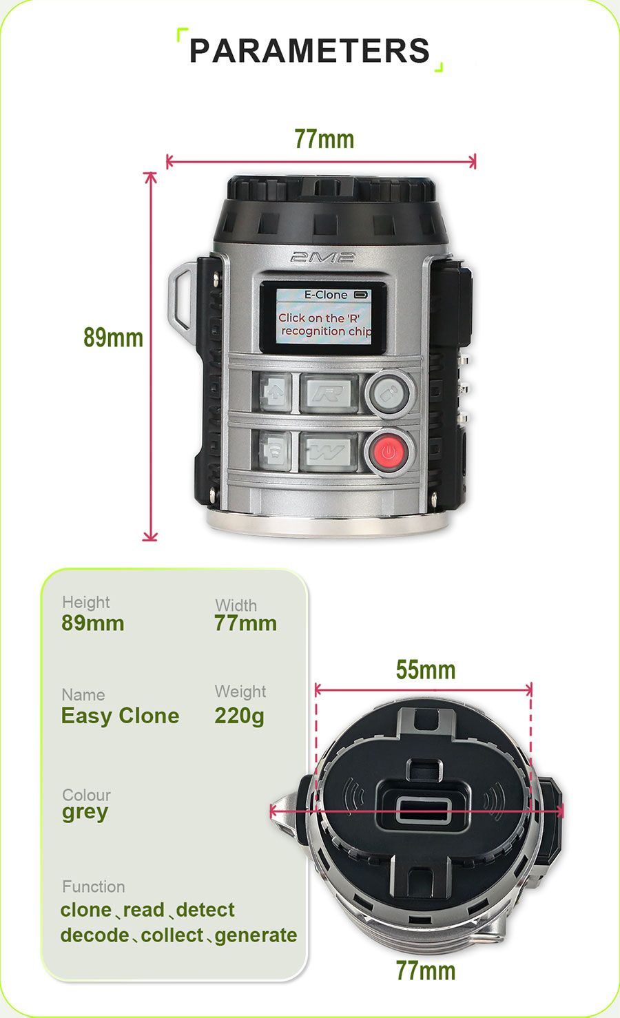 2M2 TANK Easy Clone Machine for cloning, reading, detecting, decoding, collecting and generating. 
