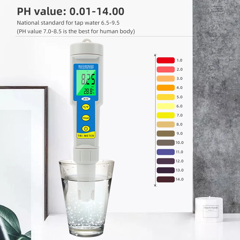 3 in 1 PH TDS Temperaturmesser