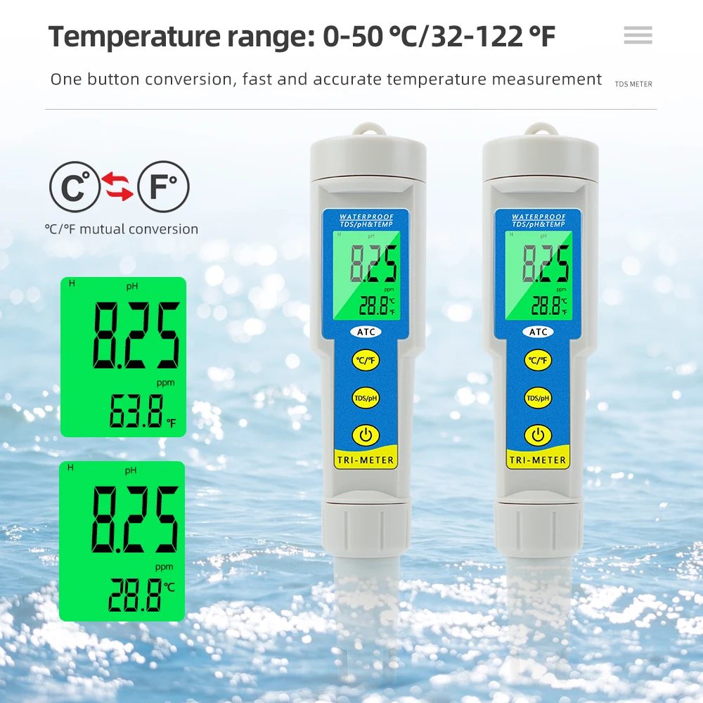 3 in 1 PH TDS Temperaturmesser