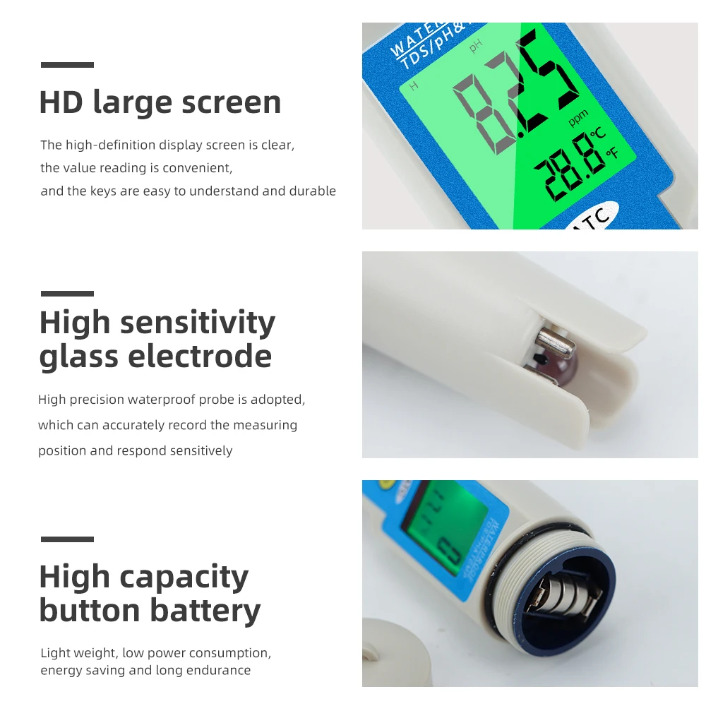 3 in 1 PH TDS Temperaturmesser