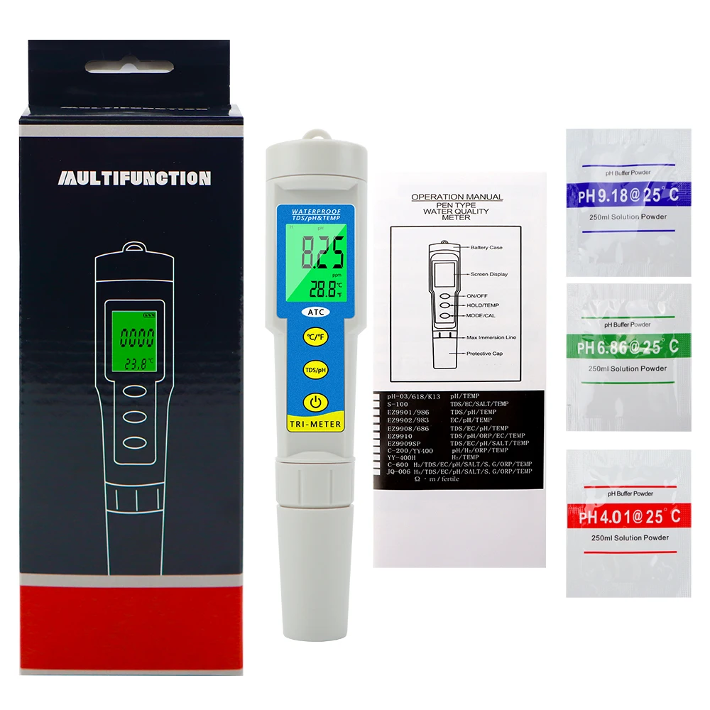 3 in 1 PH TDS Temperaturmesser