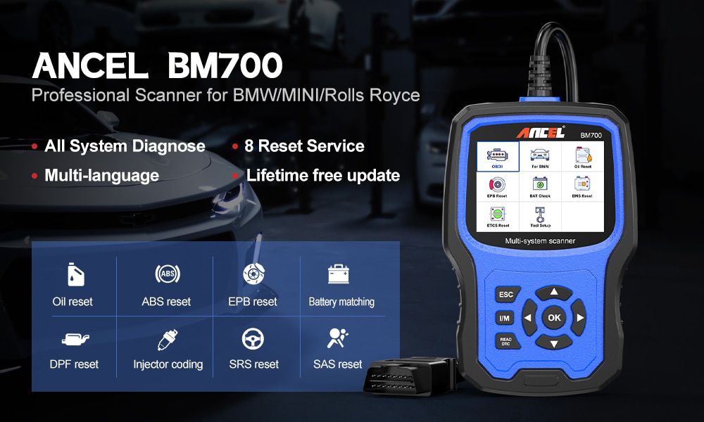 ANCEL BM700 Full System Diagnostic Tool OBD2 Scanner