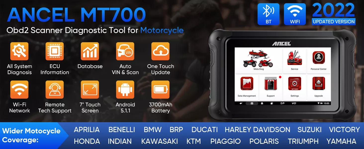 ANCEL MT700 OBD2 Motorrad Scanner