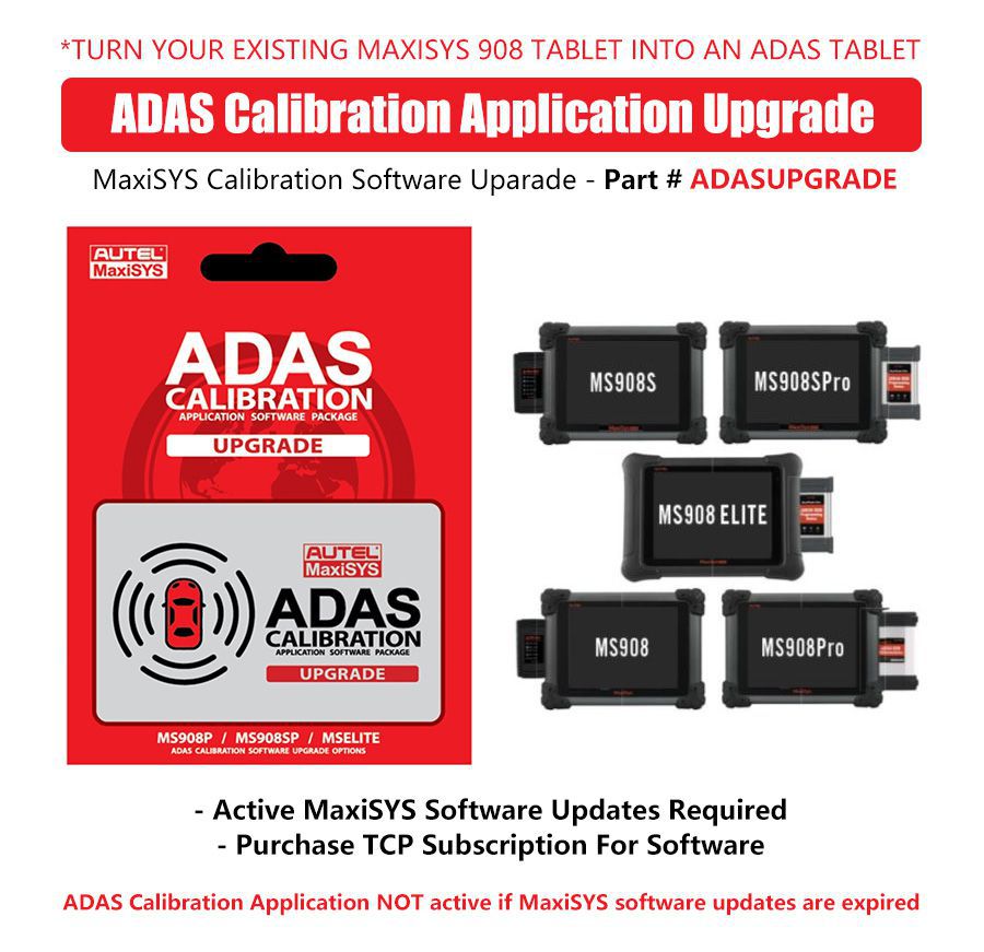AUTEL ADAS SOFTWARE Upgrade Card für MS908, MSElite, MS909, MS919 und Ultra Tablets