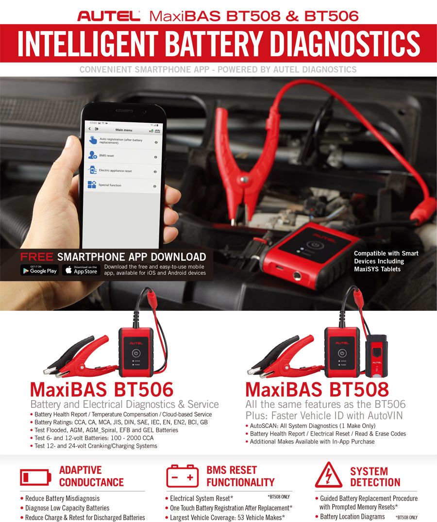 Autel MaxiBAS BT508 gegen BT506