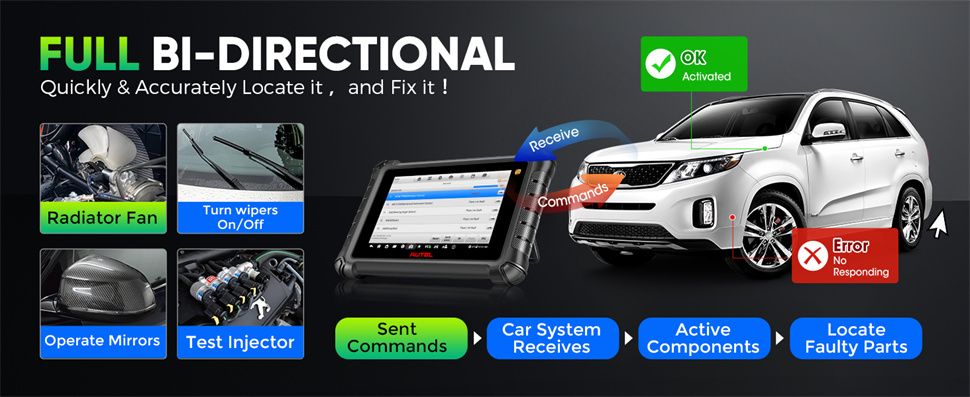 Autel MaxiCheck MX900TS MX900-TS Alle Systemdiagnostik mit vollen TPMS-Funktionen Bi-Directional 40+ Dienste aktualisiert von MX808TS/MX808STS/MK808TS