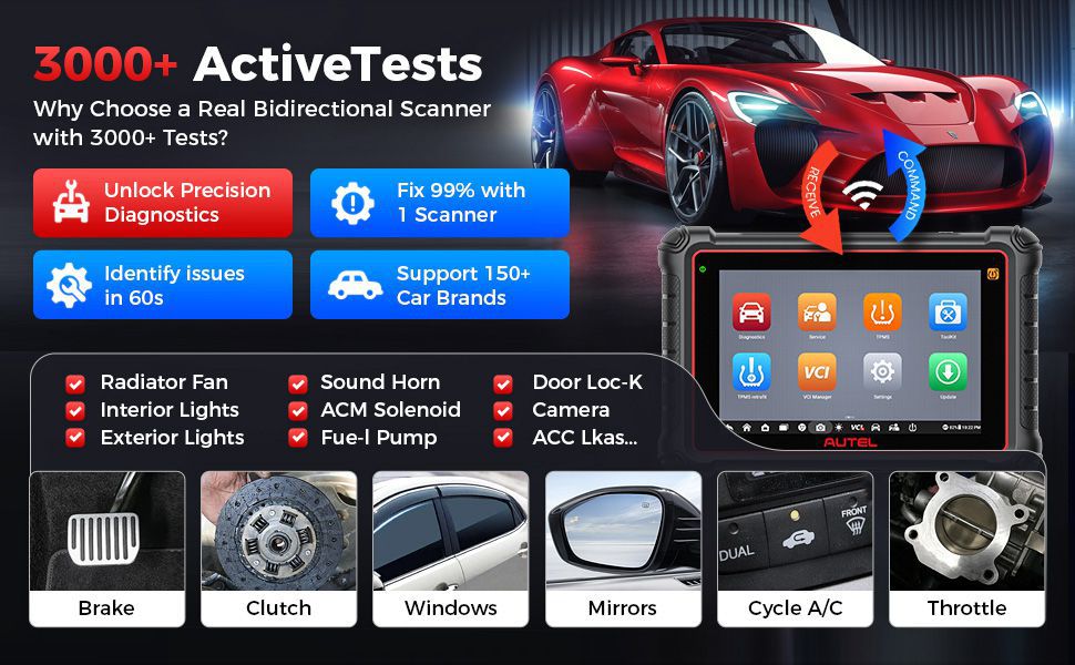 Autel MaxiCOM MK900 Scanner 3000+ Aktive Tests: Fehler als Wind finden, rechtzeitig beheben