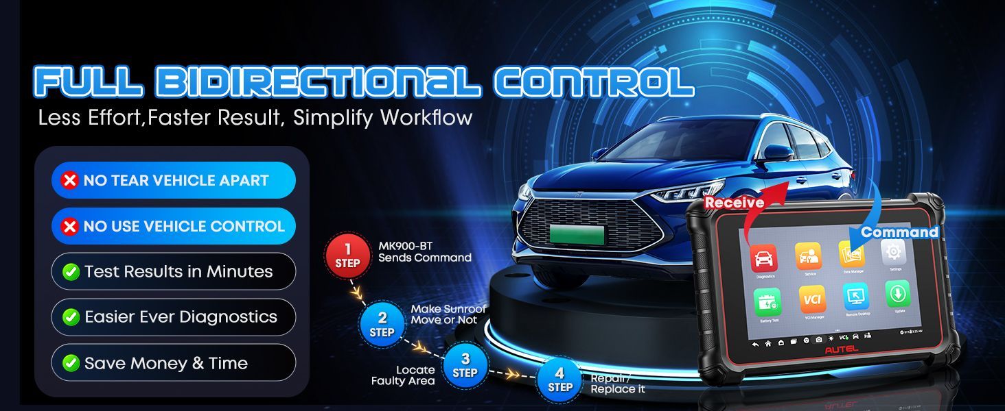 Autel MaxiCOM MK900-BT Vollständige Zweirichtungssteuerung