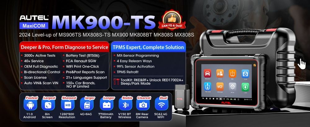 Autel MaxiCOM MK900TS MK900-TS Drahtlose TPMS Diagnostik 