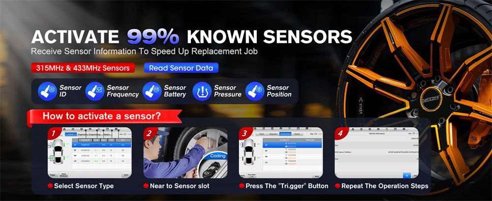 Autel MaxiCOM MK900TS MK900-TS Drahtlose TPMS Diagnostik 