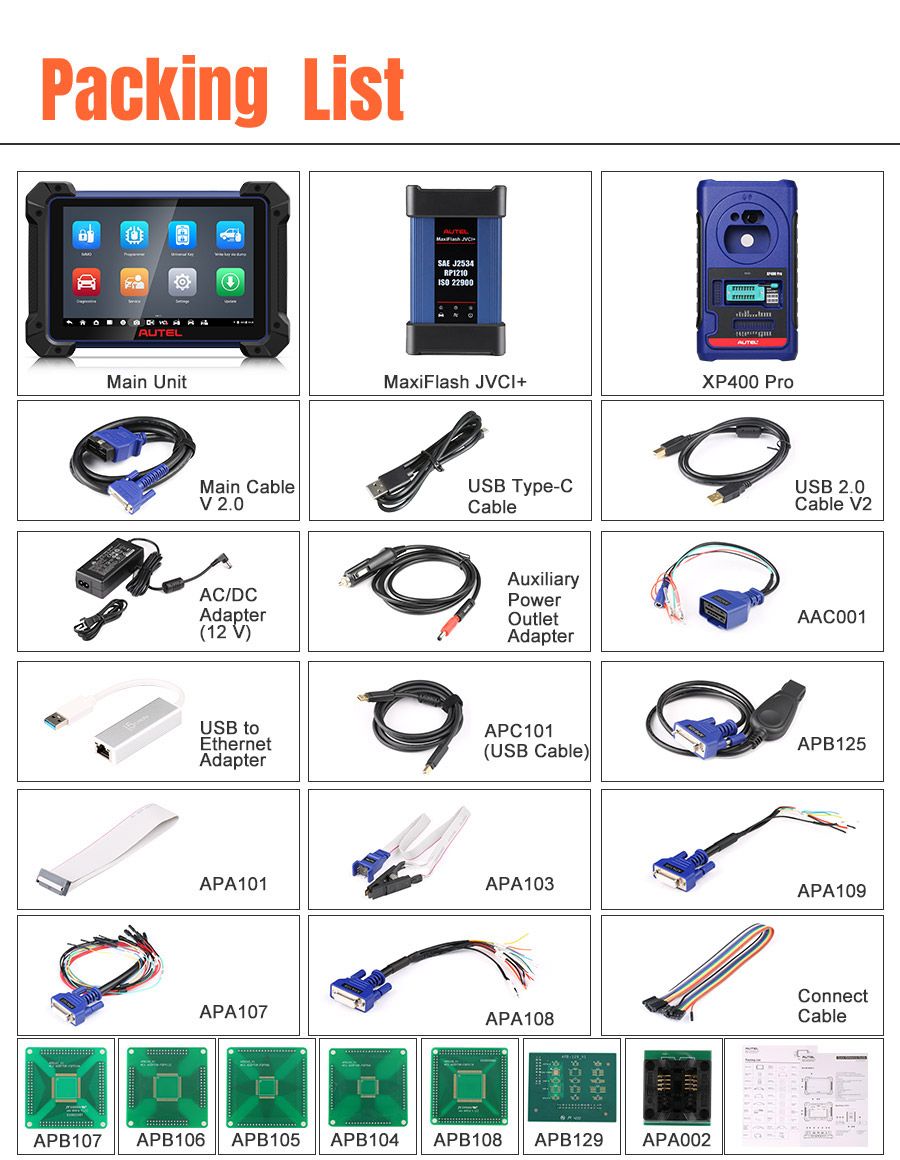 Autel IM608 Pro II Package List