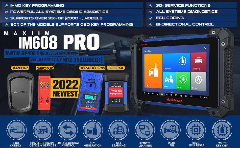 Autel MaxiIM IM608 PRO Plus APB112 Smart Key Simulator und G-BOX2