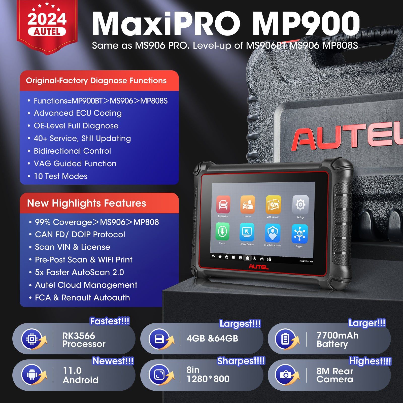 Autel MaxiPRO MP900 Gleiches wie MS906 PRO, Level-up von MS906BT, MS906, MP808S