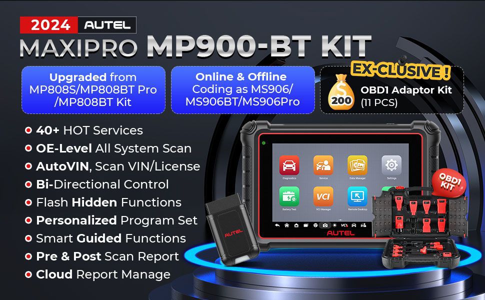 AUTEL MaxiPRO MP900BT KIT Auto Diagnose Scanner