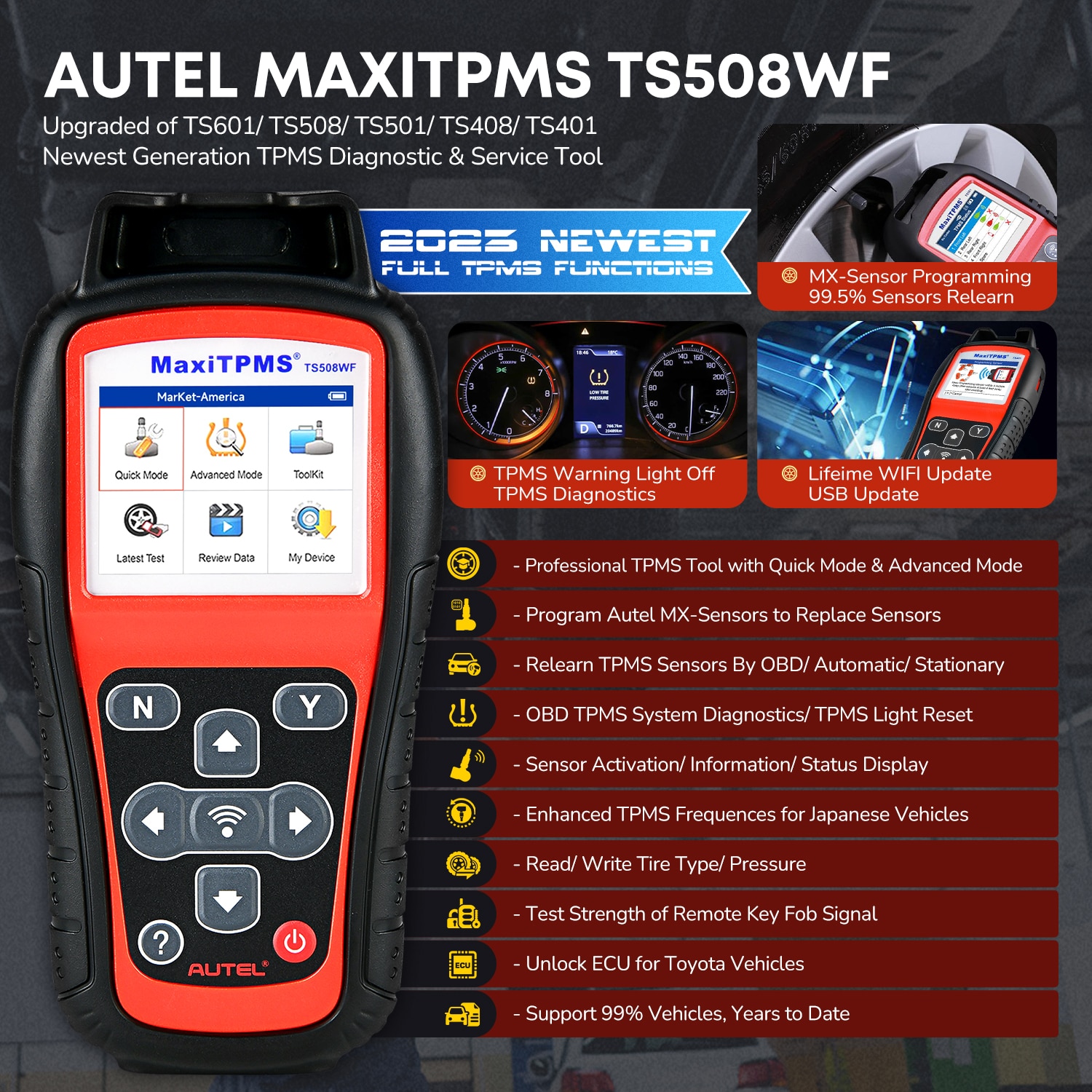 2023 Autel MaxiTPMS TS508WF TPMS Programmierwerkzeug