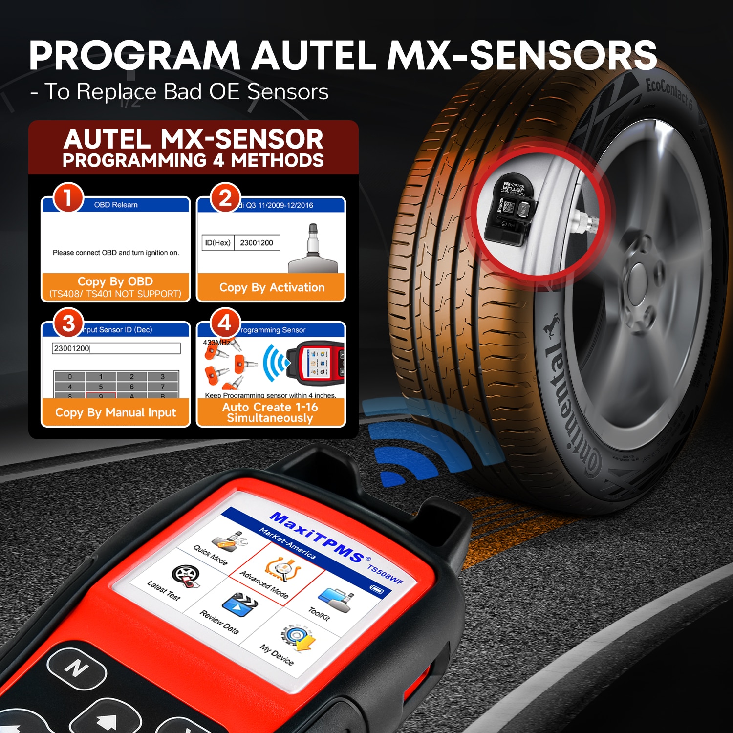 2023 Autel MaxiTPMS TS508WF TPMS Programmierwerkzeug